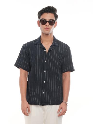 NERO Cuban Shirt in Midnight Blue