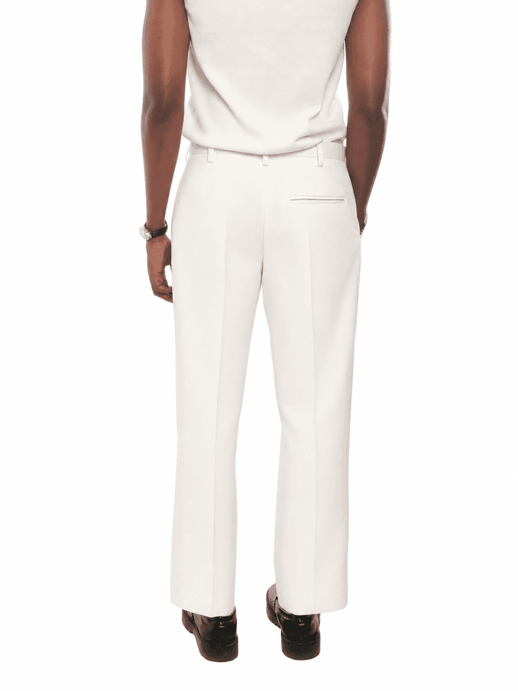 ARNO Classic Pleated Trousers in Ivory - View 4