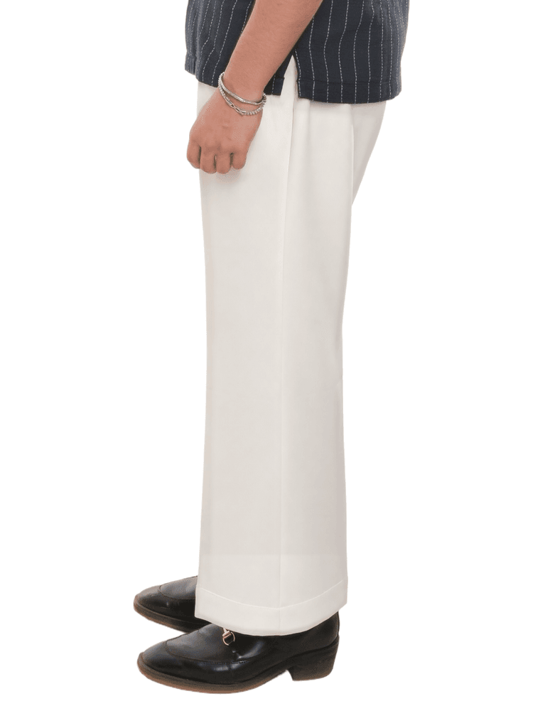 RIATA Wide-Leg Trousers in Ivory - View 2