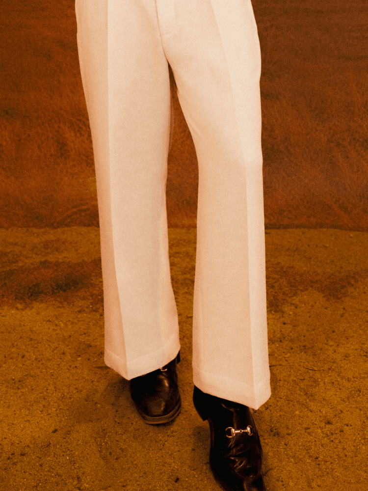RIATA Wide-Leg Trousers in Ivory - View 5