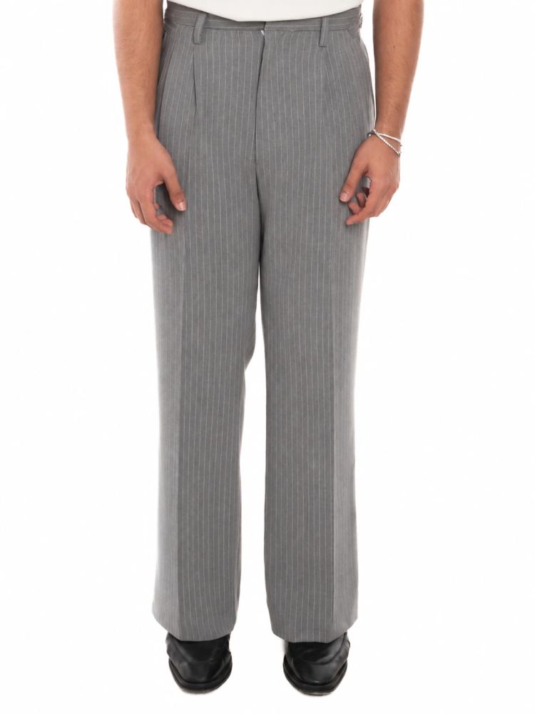 MODENA Tailored Double-Pleated Trousers in Charcoal - View 3