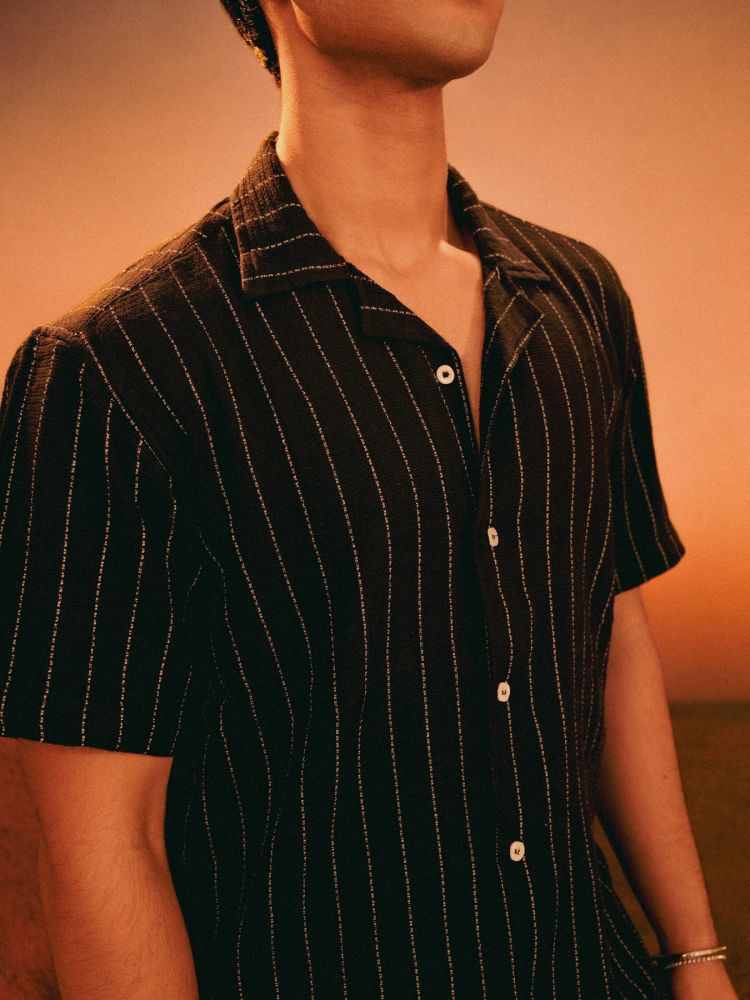 NERO Cuban Shirt in Midnight Blue - View 8