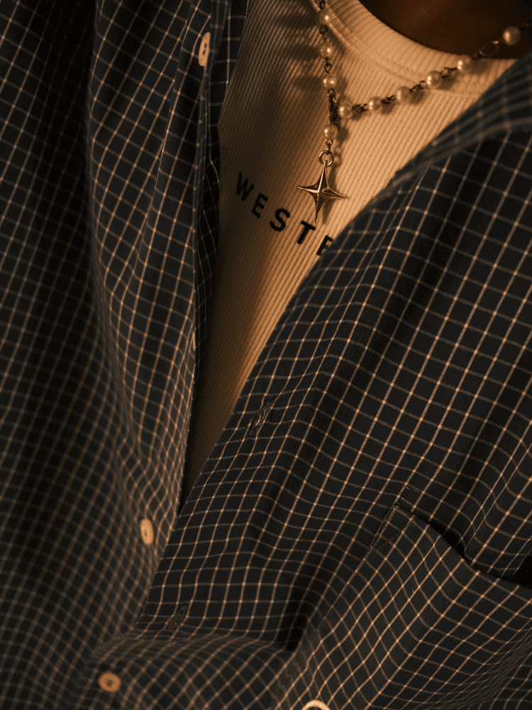 VICO Check Shirt in Navy Check - View 5